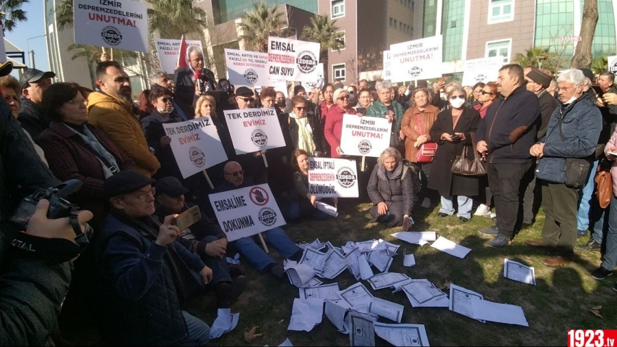 İZMİRLİ DEPREMZEDELER O KARARI PROTESTO ETTİ